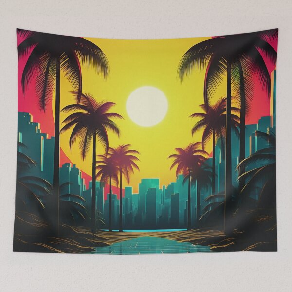 Item preview, Digital Dreamscape Harmony: Abstract Synthwave Visions designed and sold by Mullet Monkey.
