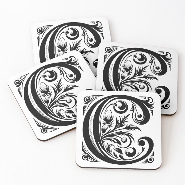 Item preview, Letter C Sticker, floral design designed and sold by stickysterscom.