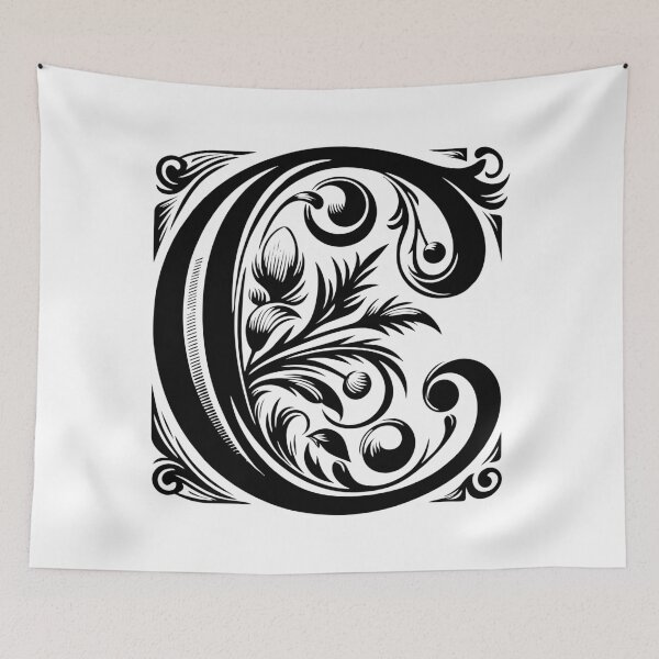 Item preview, Letter C Sticker, floral design designed and sold by stickysterscom.