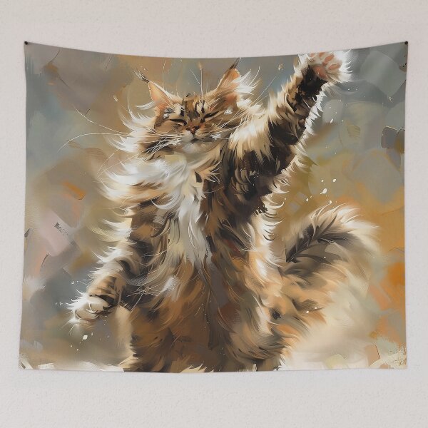 Item preview, Mainecoon Cat Dancing designed and sold by CatsAndDogs-TF.