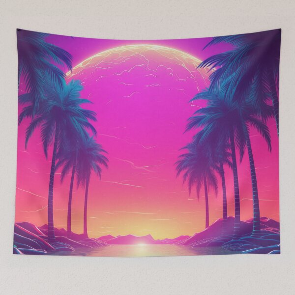 Item preview, Neon Horizon Elegance: Synthwave Abstraction Unleashed designed and sold by Mullet Monkey.