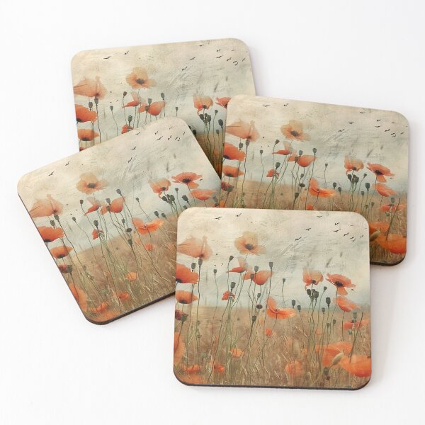 Item preview, Red Poppies in a Golden Field Painting designed and sold by HoskingInd.