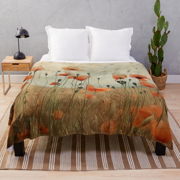 Item preview, Red Poppies in a Golden Field Painting designed and sold by HoskingInd.