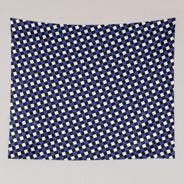 Item preview, Black Blue & White Squares Repeating Unlimited Ornaments Pattern designed and sold by Alchemy-A-La-G.