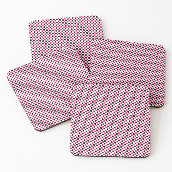 Item preview, Black Pink & White Squares Repeating Unlimited Ornaments Pattern designed and sold by Alchemy-A-La-G.