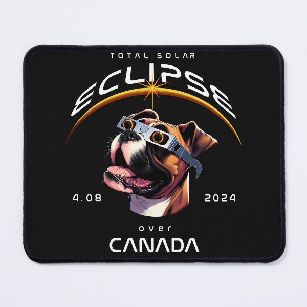 Item preview, Total Solar Eclipse Over Canada, A Boxer dog wearing sunglasses looking up at the Total Solar Eclipse, Animal Eclipse Viewing Pawty 2024. designed and sold by jeyel7.