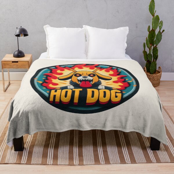 Item preview, Sinister Dog with Fire Illustration - HOT DOG in Felt designed and sold by GALUMARKET.