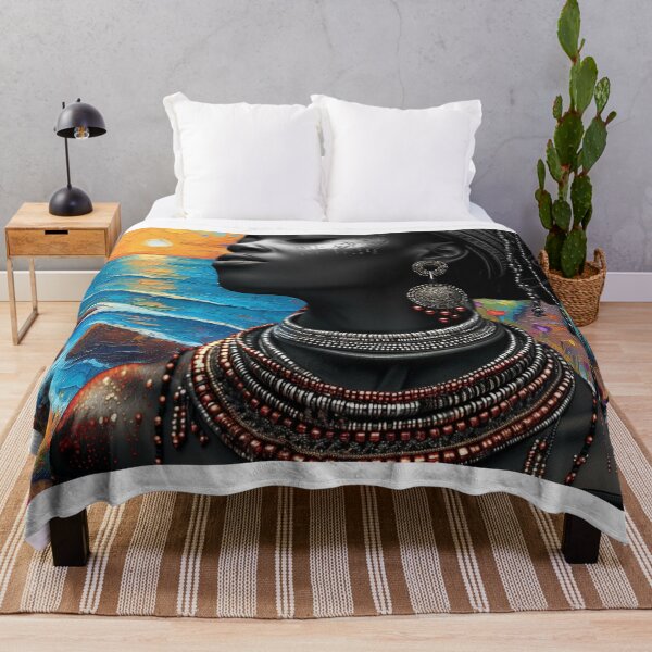 Item preview, African woman with sun beach designed and sold by Rockwpapart.