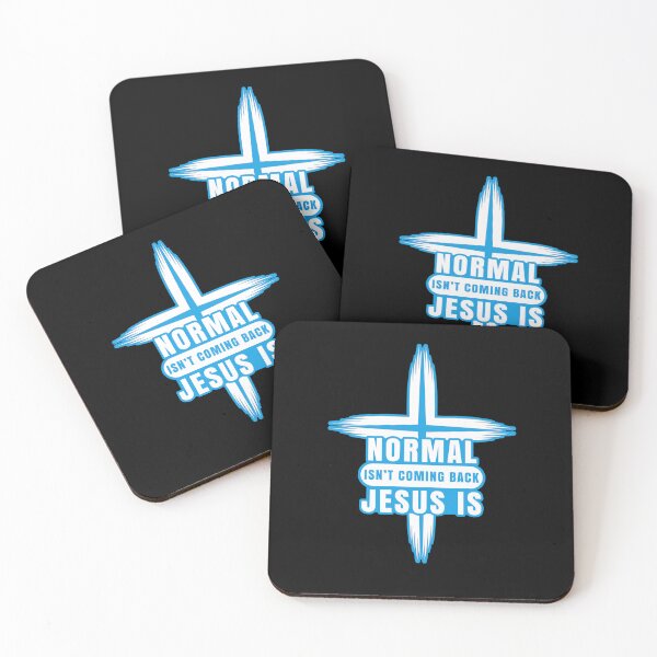 Item preview, Eternal Return Cross – "Normal isn't coming back, Jesus is" Blue designed and sold by GODS4US.