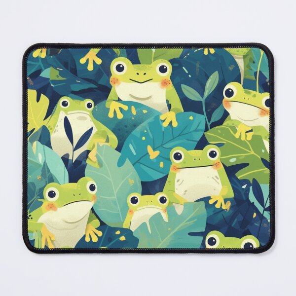 Item preview, Kawaii Cute Frog Seamless Pattern designed and sold by sereneprint.