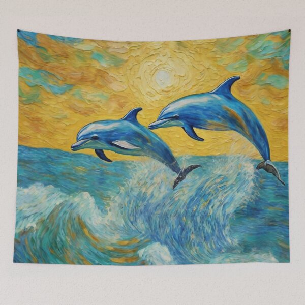 Item preview, "Dolphins in Flight" designed and sold by Artisticanvas.