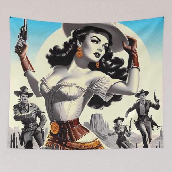 Item preview, Retro Western Pin-up designed and sold by PulpVintage.