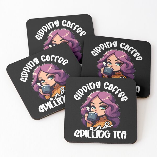 Item preview, Sipping Coffee and Spilling Tea Funny Gossip   designed and sold by DPlumDesign.