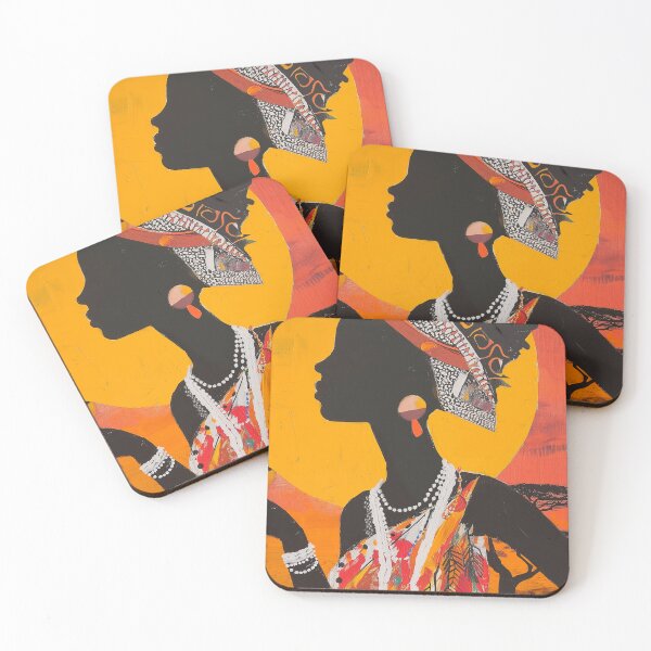 Item preview, abstract painting African Girl and Sun designed and sold by Rockwpapart.