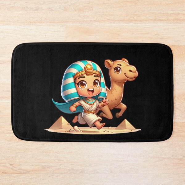 Item preview, Adorable & Cute Young Pharaoh and His Camel Next to the Pyramids in Egypt designed and sold by AnalajiaDesigns.