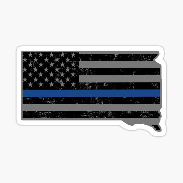 Artikel-Vorschau von Dünne blaue Linie der Polizei und Strafverfolgungsbehörden von South Dakota, designt und verkauft von shoppzee.