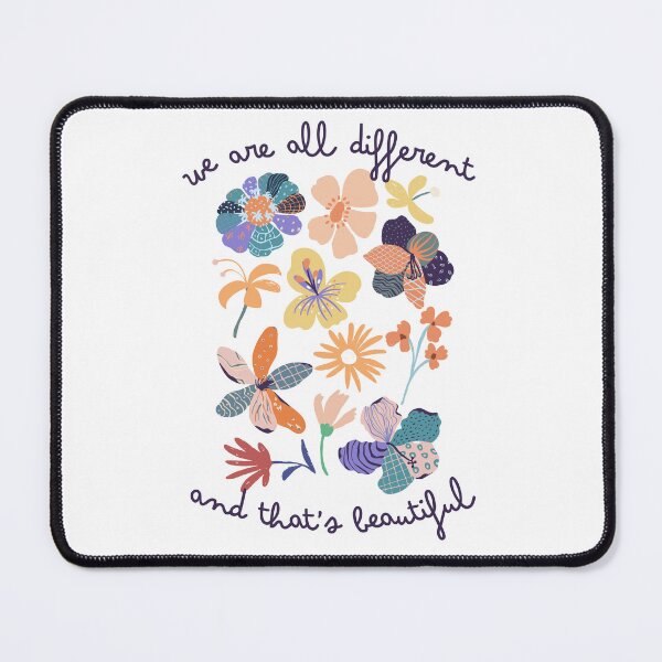 Item preview, We Are All Different And That’s Beautiful | Floral Quote Art designed and sold by Erica Leigh.