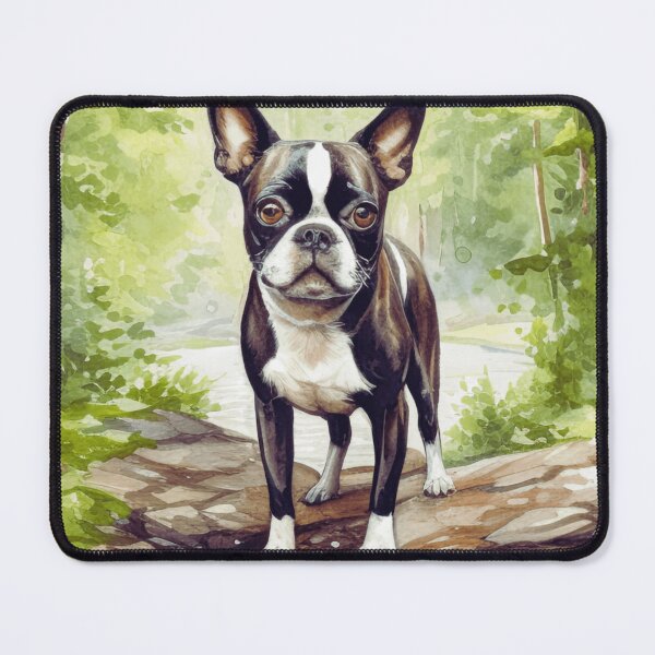 Item preview, Forest Boston Terrier Dog designed and sold by TheAnimalZ00.