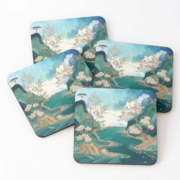 Item preview, Japanese Embroidery Landscape - River and Mountains designed and sold by HausKatz.