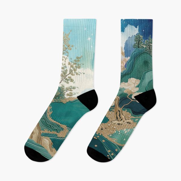 Item preview, Japanese Embroidery Landscape - River and Mountains designed and sold by HausKatz.