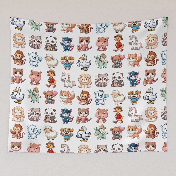 Item preview, 16 Cute Animal Sticker Pack* designed and sold by SnuggleSafari.