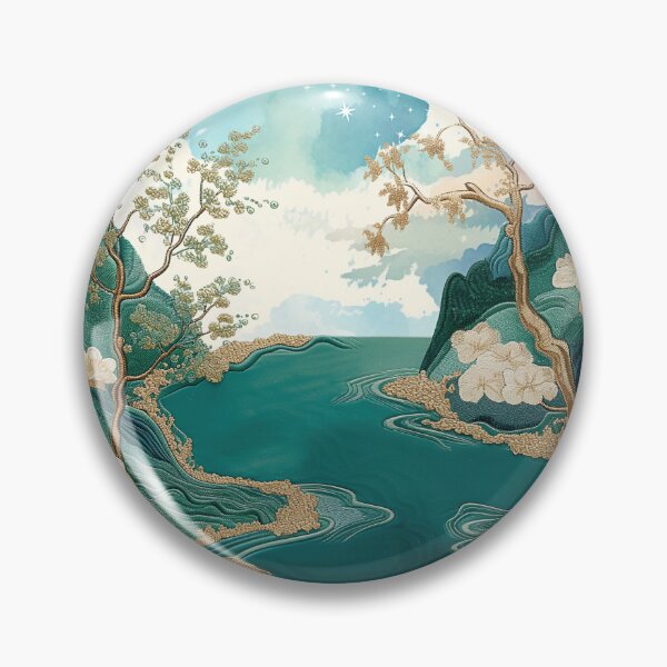 Item preview, Japanese Embroidery Landscape - River and Mountains designed and sold by HausKatz.
