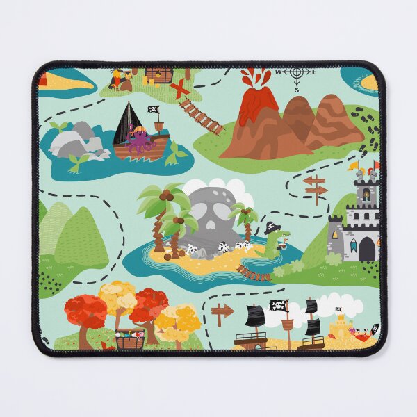 Item preview, Pirate Treasure Map On Light Blue designed and sold by SamAnnDesigns.