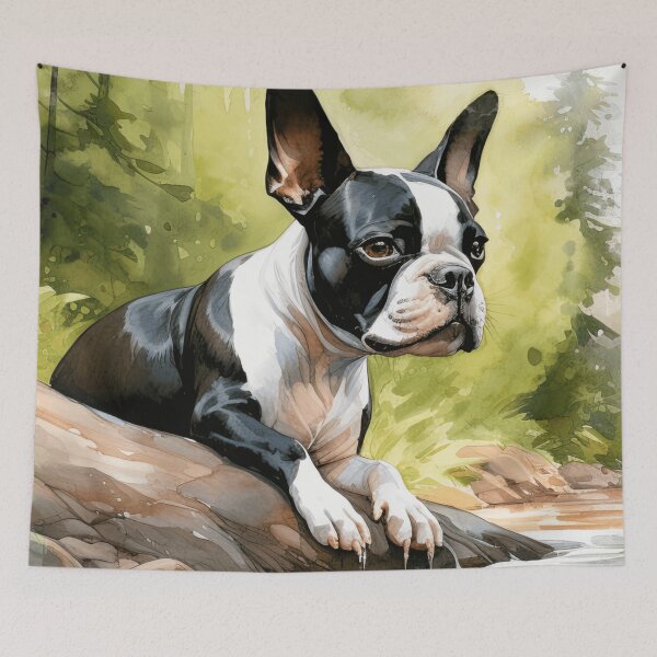 Item preview, Boston Terrier By The Lake In The Forest designed and sold by TheAnimalZ00.