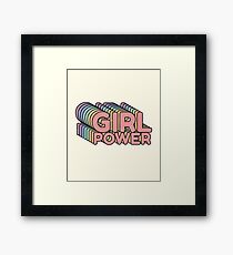 GRL PWR - Girl Power cool Vintage distressed typography design 70s 80s cute Retro style Tee shirts Framed Print