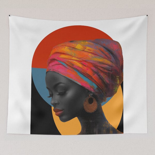 Item preview, Abstract african woman wearing turban designed and sold by Rockwpapart.