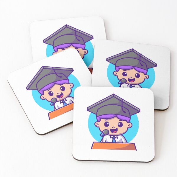 Item preview, Proud Achiever: Cute Boy Graduation Speech Cartoon Vector Icon designed and sold by hjian8219.