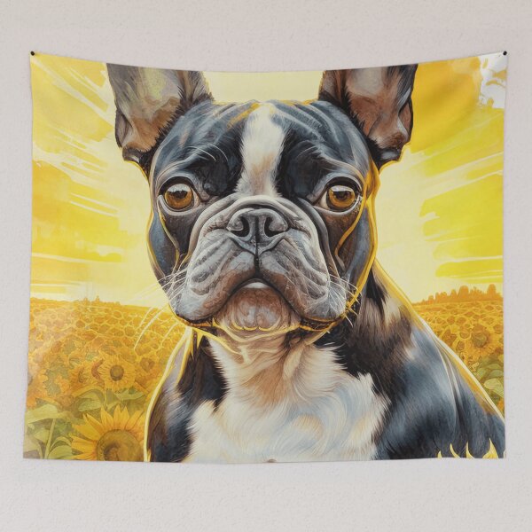 Item preview, Boston Terrier In A Sunflower Field designed and sold by TheAnimalZ00.