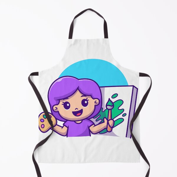 Item preview, Creative Explorer: Cute Girl Painting Cartoon Vector Icon designed and sold by hjian8219.