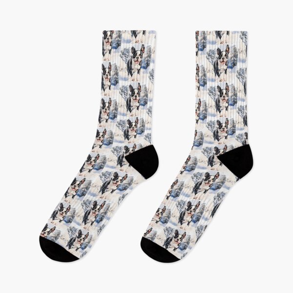 Item preview, Boston Terrier Running In The Snow designed and sold by TheAnimalZ00.