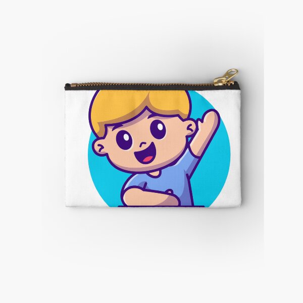 Item preview, "Eager Learner: Cute Boy Raise Hand Cartoon Vector Icon" designed and sold by hjian8219.