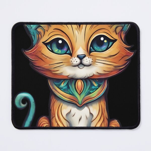 Item preview, Orange Tabby Cat with Turquoise Accents designed and sold by MissQuiss.