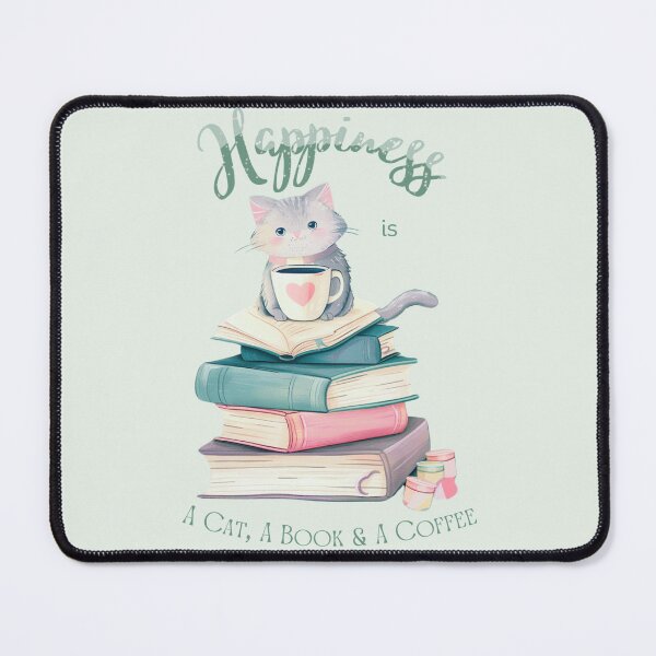 Item preview, Happiness, Cat, Coffee and Books designed and sold by Wildeygirl.
