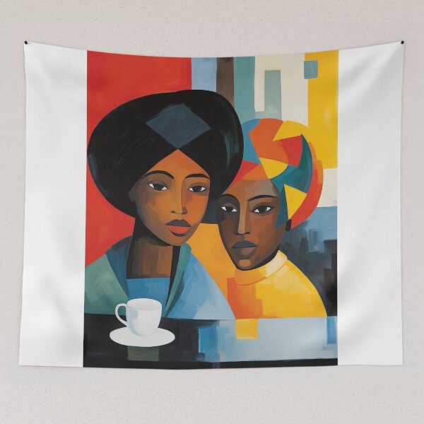 Item preview, Cafe decor woman shoping africa designed and sold by Rockwpapart.