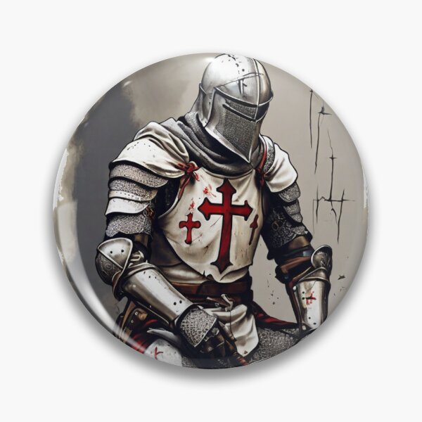 Artikelvorschau, Templerritter mit Schwert; entworfen und verkauft von StickerApe.