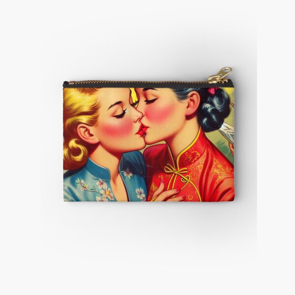 Item preview, Retro Kissing Girls designed and sold by PulpVintage.