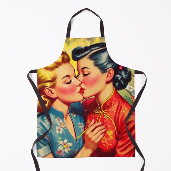 Item preview, Retro Kissing Girls designed and sold by PulpVintage.