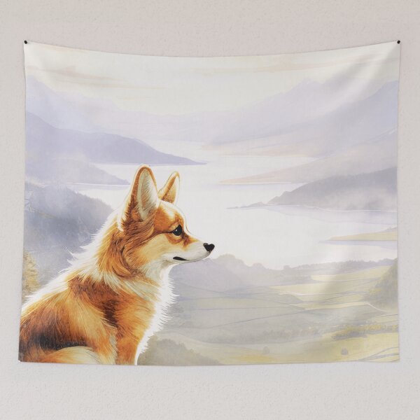 Item preview, Corgi Looking At The Mountain View designed and sold by TheAnimalZ00.