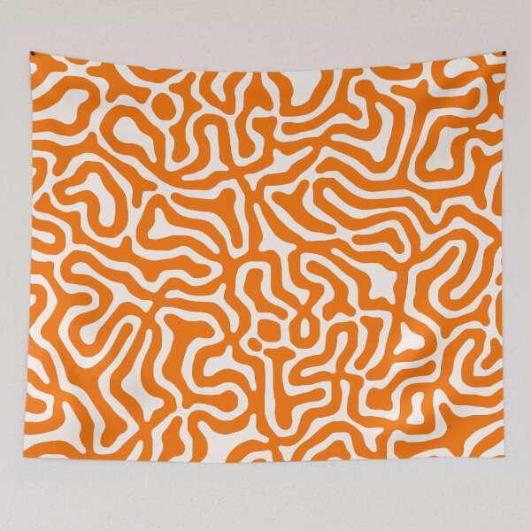 Item preview, Deep Orange Organic Liquid Lines Abstract Pattern Design designed and sold by patternsoup.