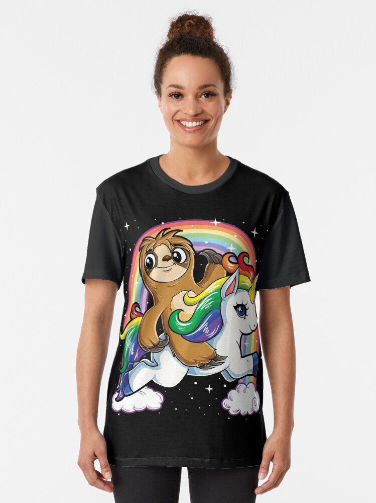 sloth riding unicorn shirt