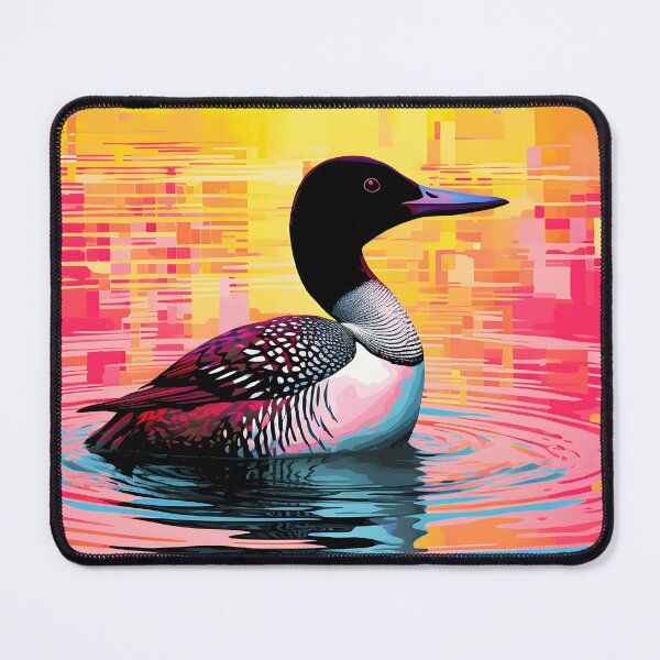 Item preview, common loon portraits art. animal colorful. Animal throw pillow.  designed and sold by formform.