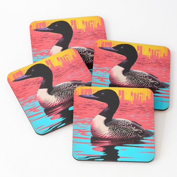 Item preview, Common loon portraits art. animal colorful. Animal throw pillow.  designed and sold by formform.