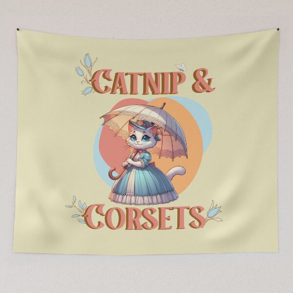Item preview, Catnip & Corsets vintage cat shirt designed and sold by minirexdesigns.