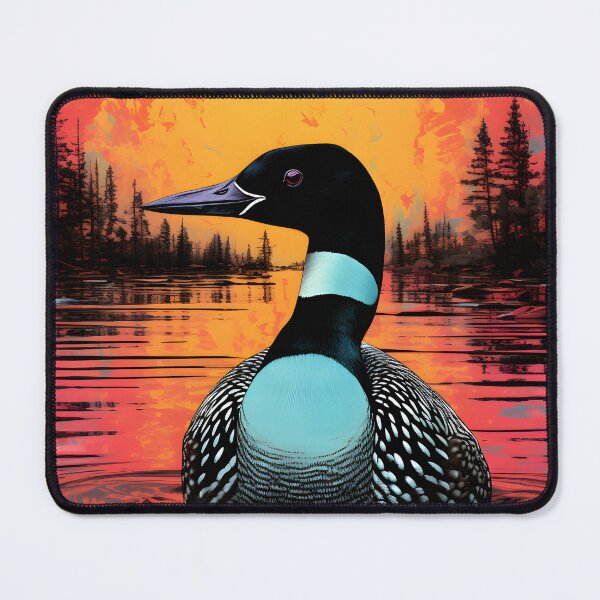Item preview, common loon portraits art. animal colorful. Animal throw pillow.  designed and sold by formform.
