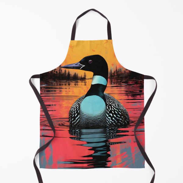Item preview, common loon portraits art. animal colorful. Animal throw pillow.  designed and sold by formform.