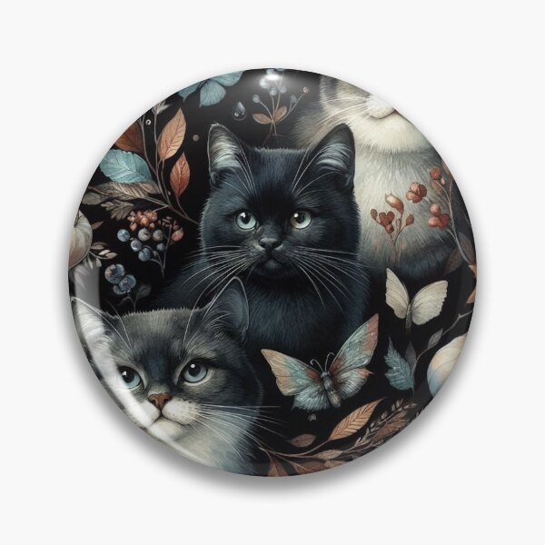 Item preview, cats and flowers dark theme seamless digital paper  designed and sold by artit-91.